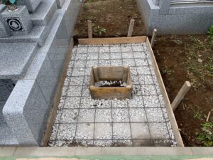 南柏霊園 2026年7月施工事例「シンプルで長く安心してお参りできるお墓を」基礎工事3