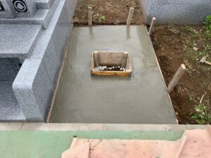 南柏霊園 2026年7月施工事例「シンプルで長く安心してお参りできるお墓を」基礎工事5