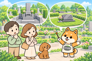 一般墓と芝生墓地の費用を比較